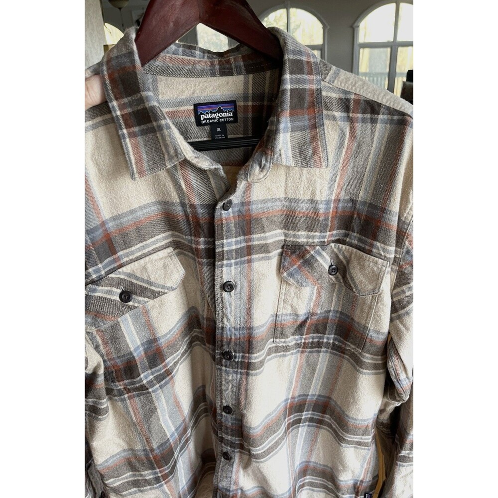 Patagonia Fjord Flannel Shirt Organic Cotton Midweight Mens Size XL